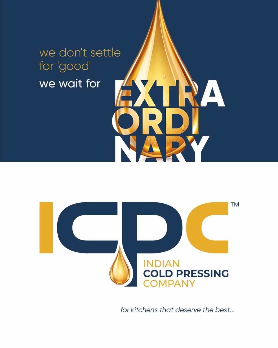 icpc_in's tweet photo. We don't settle for good.
We wait for extraordinary.
Cold Pressed Groundnut, Sesame & Mustard Oil by ICPC — for kitchens that deserve the best.
🌐 https://t.co/rfpAZpbKfa
#ICPC #ColdPressedOil #MadeInIndia #PureOil https://t.co/57aAGV9Idd