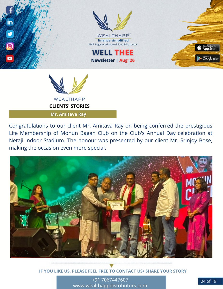 WealthappD's tweet photo. Our monthly e-newsletter, WellThee (You Stay Well) for the month of August 2026 is published. We are glad to share it with you
Registered Name-Wealthapp Distributors Pvt Ltd
AMFI Registration Number-ARN-85592
#wealthapp #FinanceSimplified #wellthee #newsletter #financialadvisor https://t.co/kYDyQw5pse