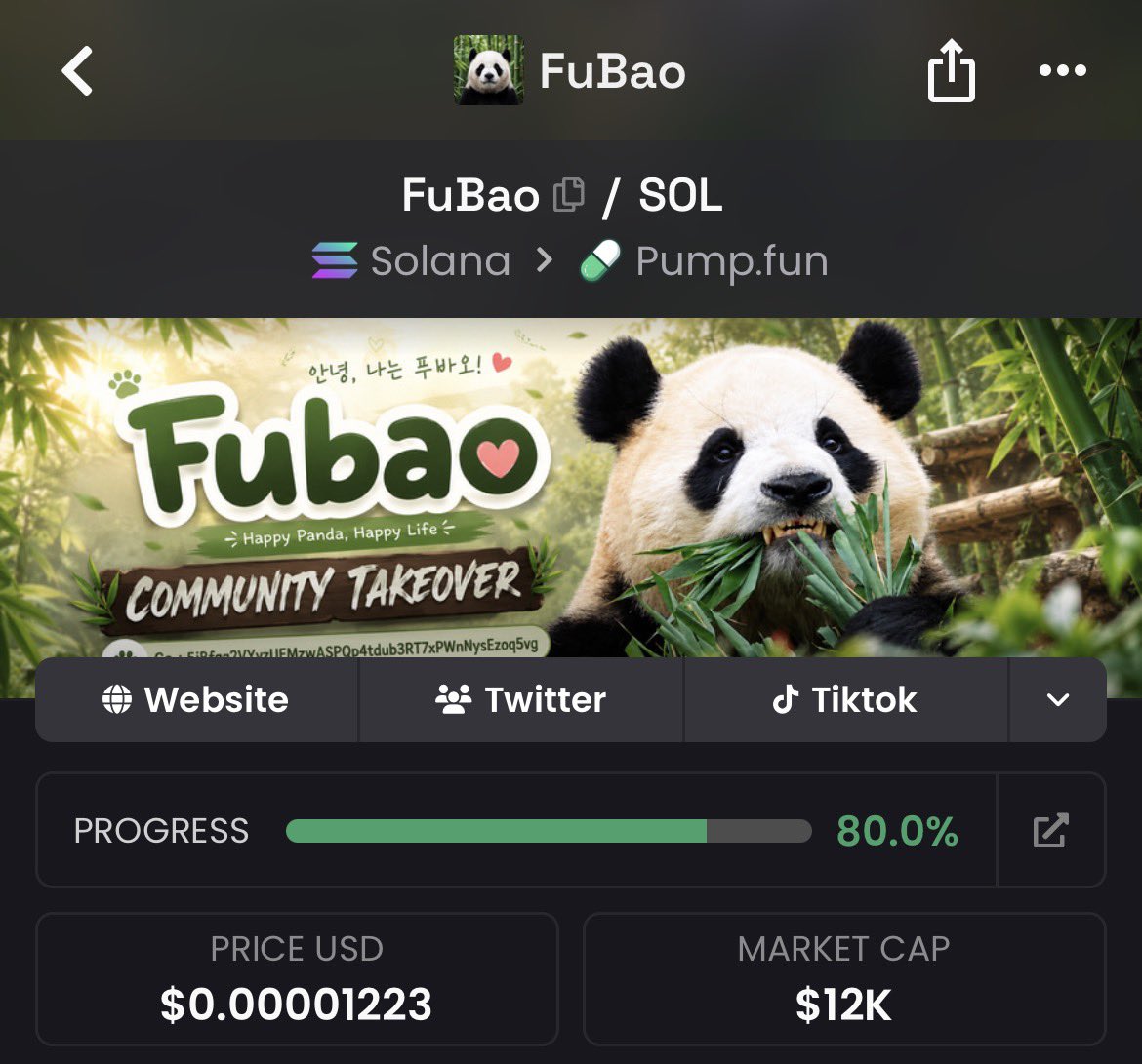 FuBao_PandaPage's tweet photo. @OnlyLJC Hello LJC
Can you help $Fubao to bonding ๐ฅน
$Fubao
5jBfqq2VYyzUEMzwASPQp4tdub3RT7xPWnNysEzoq5vg
#Justiceforfubao #fubao https://t.co/OUpg1Vi2Jm