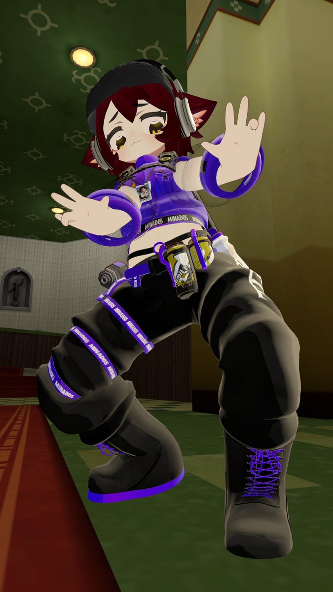 MinaD05's tweet photo. #VRChat 
이번에 미루고 미뤄서 샀던 #BAMi 마메카닉 옷을 적용했습니다

다만 머리 쪽이 너무 허전해서 무료로 받은 비니/헤드폰을 넣었긴 했는데 시나노 관련이고 바미한테 맞는 옷이 아니라서 튀어나와 보이는게 단점임

무튼 신규 의상 적용 完! https://t.co/E2nzkajQpp