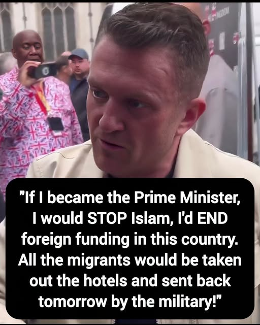 ScaryEurope's tweet photo. 🚨🇬🇧Tommy Robinson: "If I became the Prime Minister, I would STOP Islam, I'd END foreign funding in this country. All the migrants would be taken out the hotels and sent back tomorrow by the military!"
Thoughts? https://t.co/vqslfonLp6