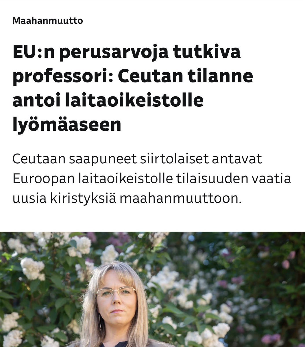 ORostila's tweet photo. Katsotaanpas ketkä Suomen tiukkaa maahanmuuttolinjaa nyt ”ryöpyttävät”.

Ylen juttuun kitkerät kommentit antaa Hanna Tuominen, joka ”toimii Helsingin yliopistossa Jean Monnet -professorina ja tutkii EU:n perusarvoja ja niiden haastamista.”

Hänen mukaansa yli 50.000 kehitysmaalaisen maahantunkeutuminen päivässä on ”myrsky vesilasissa”, joka korkeintaan hyödyttää ”laitaoikeistoa” ja ehkä myös jotenkin mystisesti Venäjää?

IL:n juttuun samaa ideologista kotiinpäinvetoa tarjoilee peräti KAKSI Jean Monnet -professoria. O’Brennan Irlannista ja Alemanno Ranskasta.

Kumma kyllä jutuista ei ilmene, kuka maksaa näiden ”riippumattomien” tutkijoiden ”riippumattomia” Jean Monnet-palkkoja? Vastaus on EU, jonka vuosikymmeniä ajama avointen rajojen projekti on nyt vakavasti uhattuna.

Bonuksena myös jutussa mainittu apulaisprofessori Madridista näyttää omaavan vahvat Jean Monnet -rahoitusyhteydet.

Sen lauluja laulat, kenen leipää syöt.