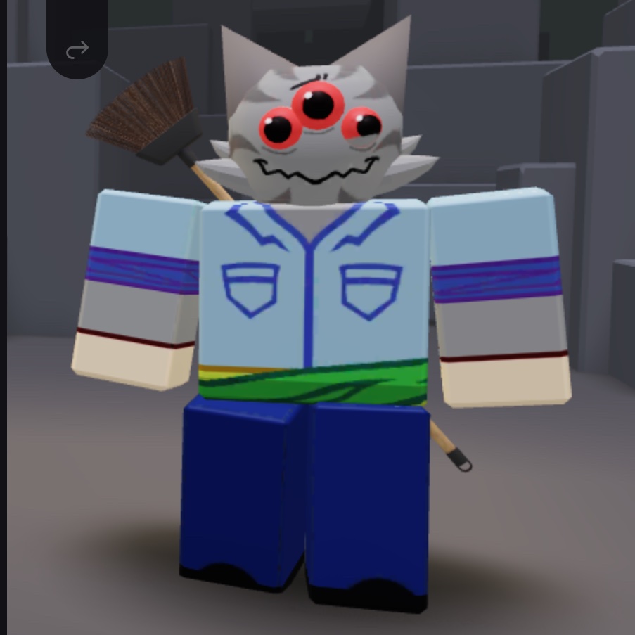 _R0dent_'s tweet photo. Congrats on hitting 1,000 followers 🎉
also wanted to show off this janitor avatar i made :D
(his head looks fine in r15 but in r6…  its not bad but it’s a bit rough) https://t.co/P43WL8ZfQm