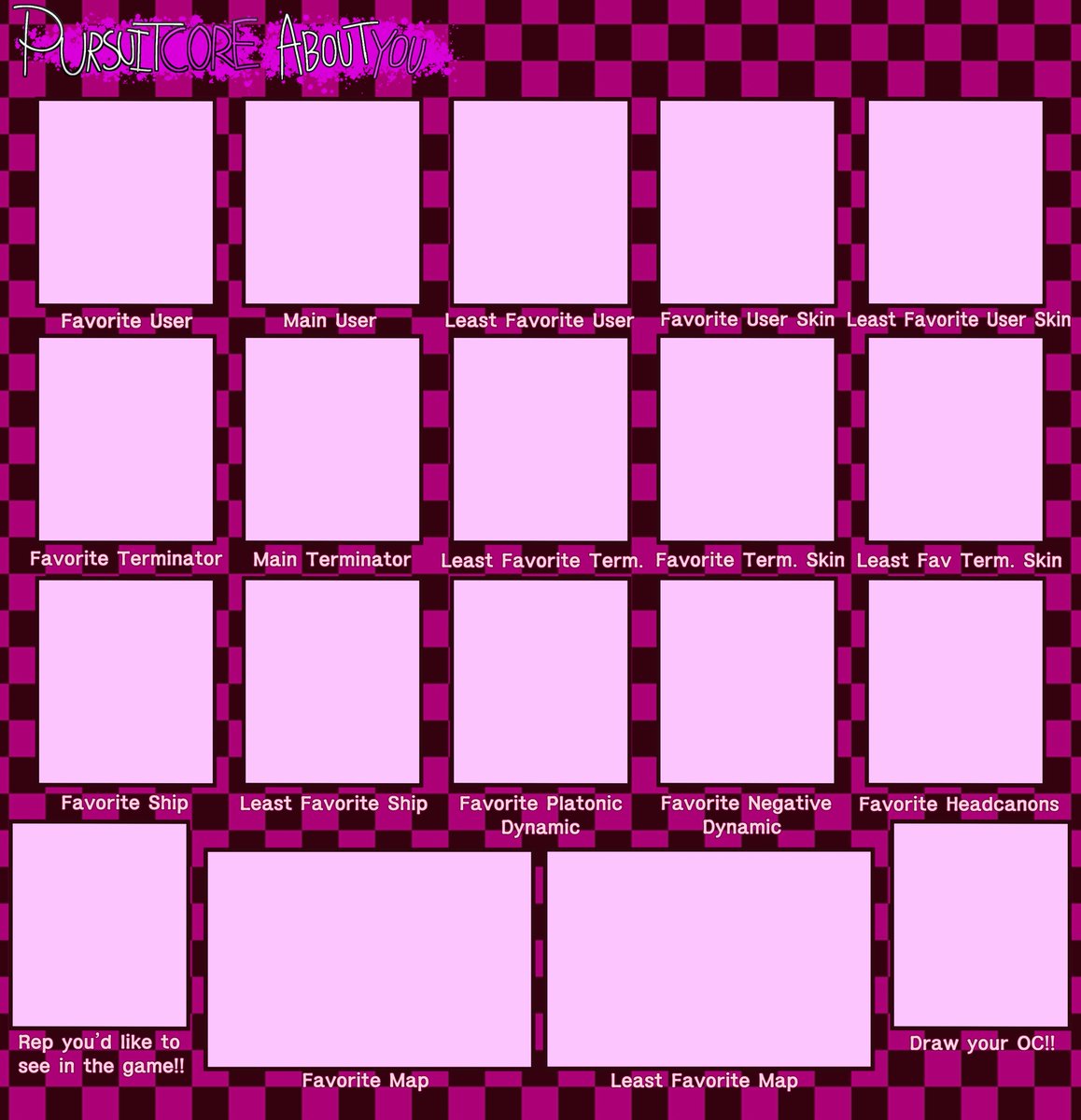 eIectricdreamer's tweet photo. iwanted to do one of those fandom templates but for pursuitcore but nobody has made one. so i made one really quick. sorry if its clunky it is late. #pursuitcore https://t.co/A0L5JTn69N