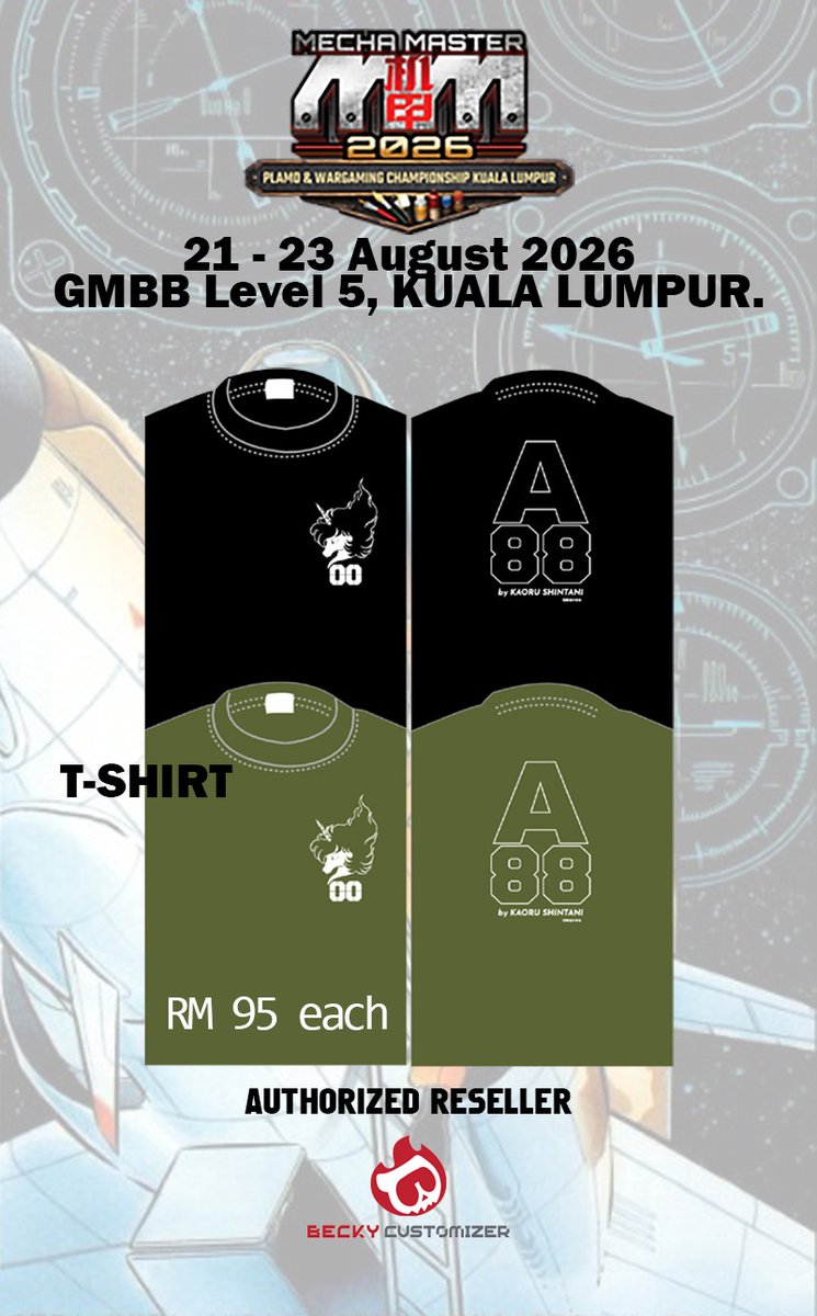 beckycustomizer's tweet photo. Area 88 X Model Art merchandise 

We will be selling merchandise during Mecha Master event. 

Don't miss it. Come visit us during the show.

#mechamaster2026 #scalemodel #aircraft #are88 https://t.co/4AJiaNlxuV