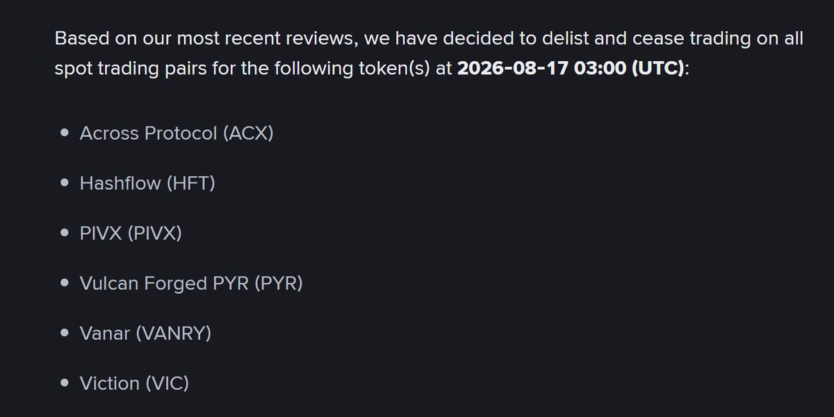 easyeight08's tweet photo. AFTER DUMPING THEM -99% #BINANCE DECIDES TO DELIST ANOTHER 6 COINS!

WHEN JAIL? https://t.co/Zk0tCYIndK