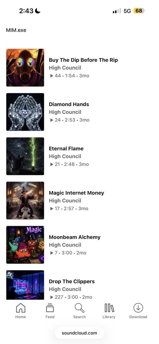PiusX194023's tweet photo. Stumbled on this masterpiece by @mimcoin 🔥

A $MIM original music album.

Y’all thought the rabbit was just gonna take over the meme industry alone?

Nahhh…. Magic internet money is also dropping bars in the music industry 😎

Imagine a council of party wizards 🧙‍♂️

They would be dancing and casting spells all day long ✨

Fr though, $MIM is doing a great job ngl.

The Dev really knows what the community needs 💯