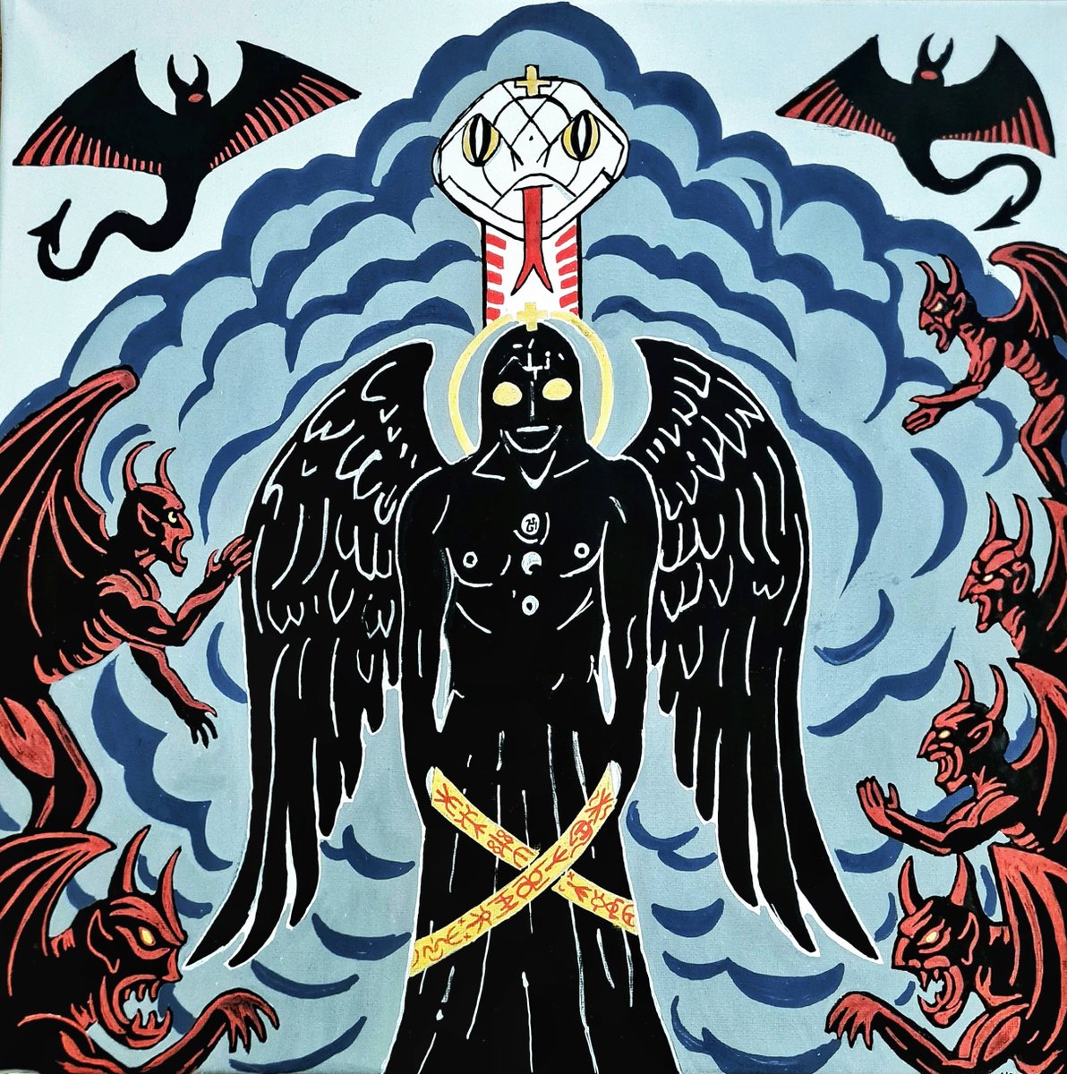 urorganism's tweet photo. Little Black Angel of Disease

40x40cm. Acrylic ink on canvas.

#art #darkart #occult #demon #obscure #bizarre #horror #angel https://t.co/084Up4t76C