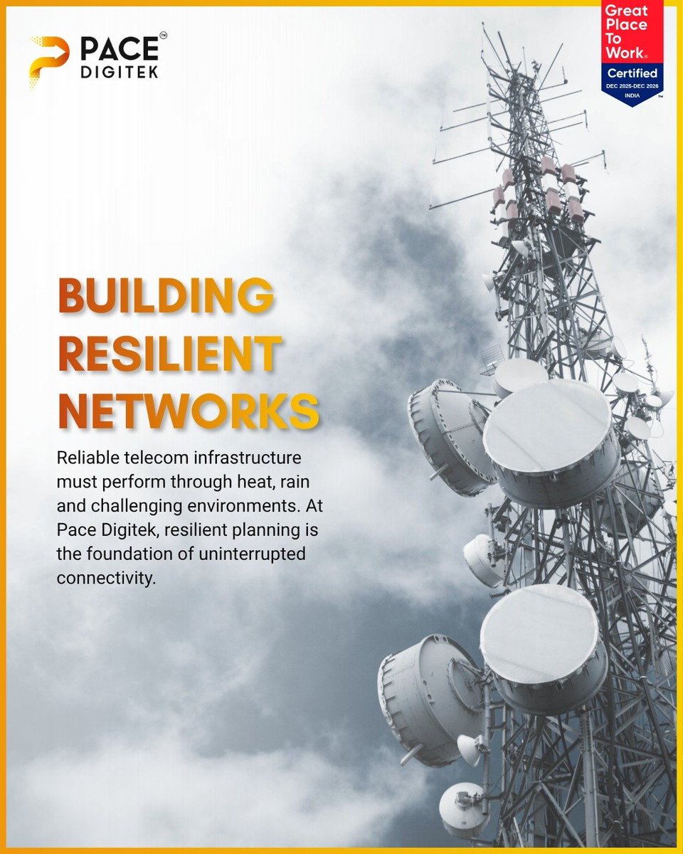 pacedigitek's tweet photo. Reliable networks are built on resilient infrastructure.
Designed to perform through heat, rain, and demanding conditions, robust telecom solutions keep connectivity uninterrupted when it matters most.
#TelecomInfrastructure #NetworkResilience #PaceDigitek https://t.co/HYqUTqFahj