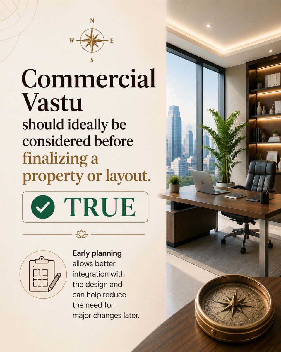 VastuWithDivvya's tweet photo. Think you know Commercial Vastu? Put your knowledge to the test with these True or False statements. From office entrances to workspace planning, challenge common myths and see how much you really know.
#vastu #conmericalvastu #vastuentrance https://t.co/hDxY2BLM3i