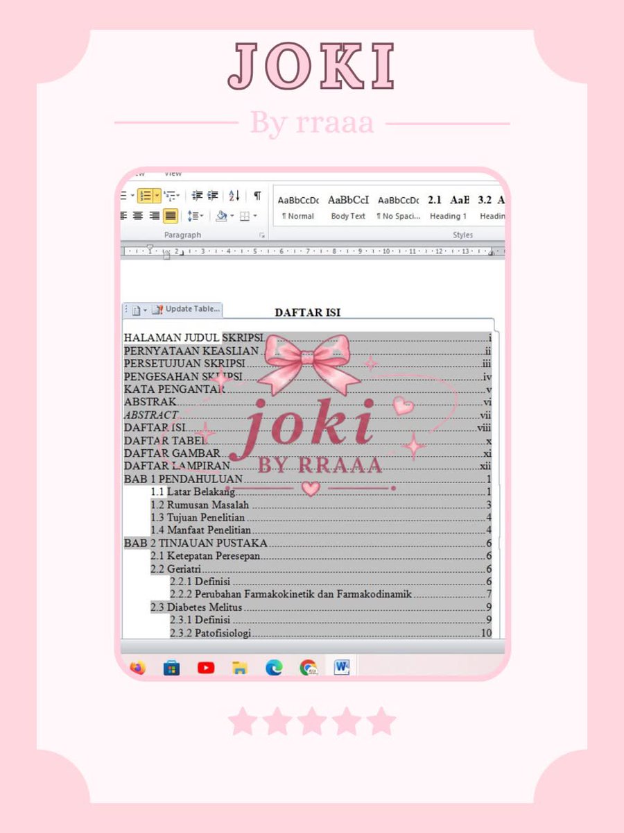 yerimns2's tweet photo. ୨ৎ Joki by Ara ♡

Buat yang lagi keteteran sama deadline atau nggak sempat ngerapiin dokumen, sini aku bantu🫶🏻
Semua dikerjakan sendiri, rapi, teliti, dan disesuaikan dengan brief yang kamu berikan🩷

📩 Feel free to ask!♡
🔗 https://t.co/1Tm1sGgcrc
💻 #jokitugas #zonauang https://t.co/UFibSUq48d