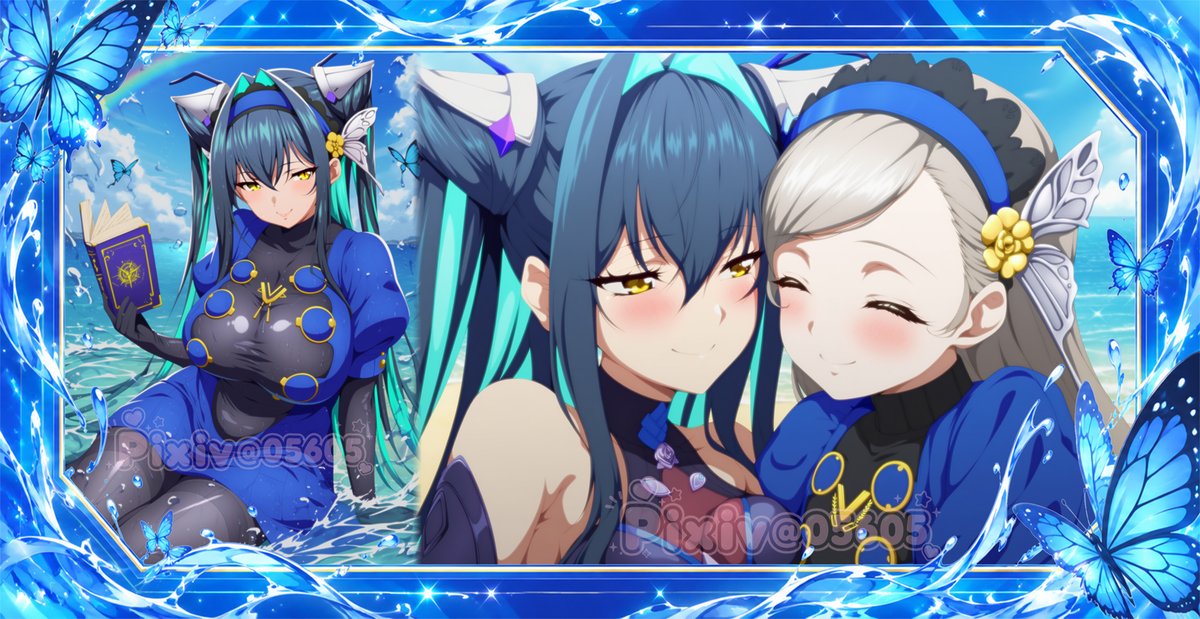 05605ai2's tweet photo. 💝『勝利の女神：NIKKE』×『P5R』コラボ記念！💝
💚🦋💙セイレーン(ラヴェンツァ衣装)💙🦋💚
💚💧リトルマーメイド&amp;ラヴェンツァ🦋💙

#NIKKE #P30th
#NIKKExペルソナ https://t.co/579Vft7sw8