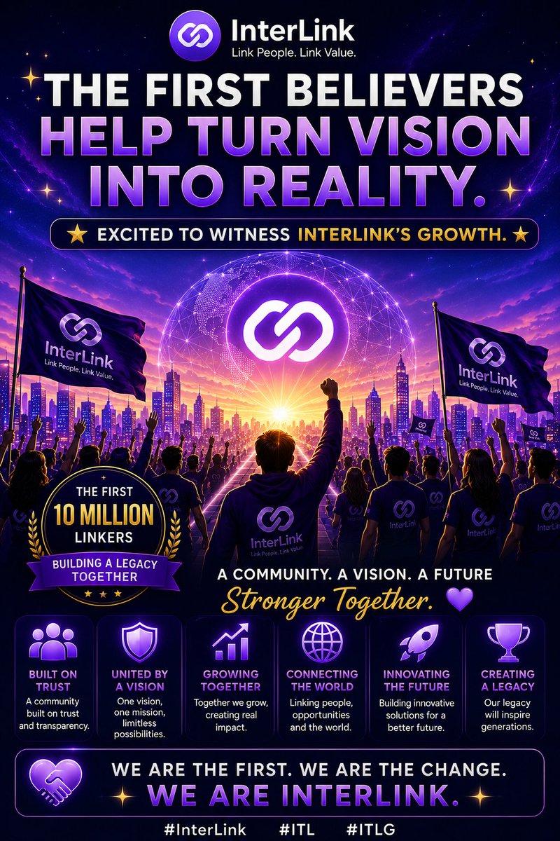 PRASADLAVUssj9's tweet photo. The first believers help turn vision into reality. Excited to witness InterLink's growth. ✨
#Interlink #ITLG #ITLX #ITL #InterLinkAmbassador https://t.co/35XF2Ox8re