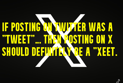 LizzyJack69's tweet photo. @elonmusk @grok If posting on Twitter was a "Tweet"... then posting on X should definitely be a "Xeet." > Let’s settle this for good. What are we calling them?
#Xeets (The evolution) ⚡
Posts (Corporate boring) 🏢
#Tweet (The classics) 🐦
X’s (Math homework) 📐 https://t.co/GcGKvWLo7O