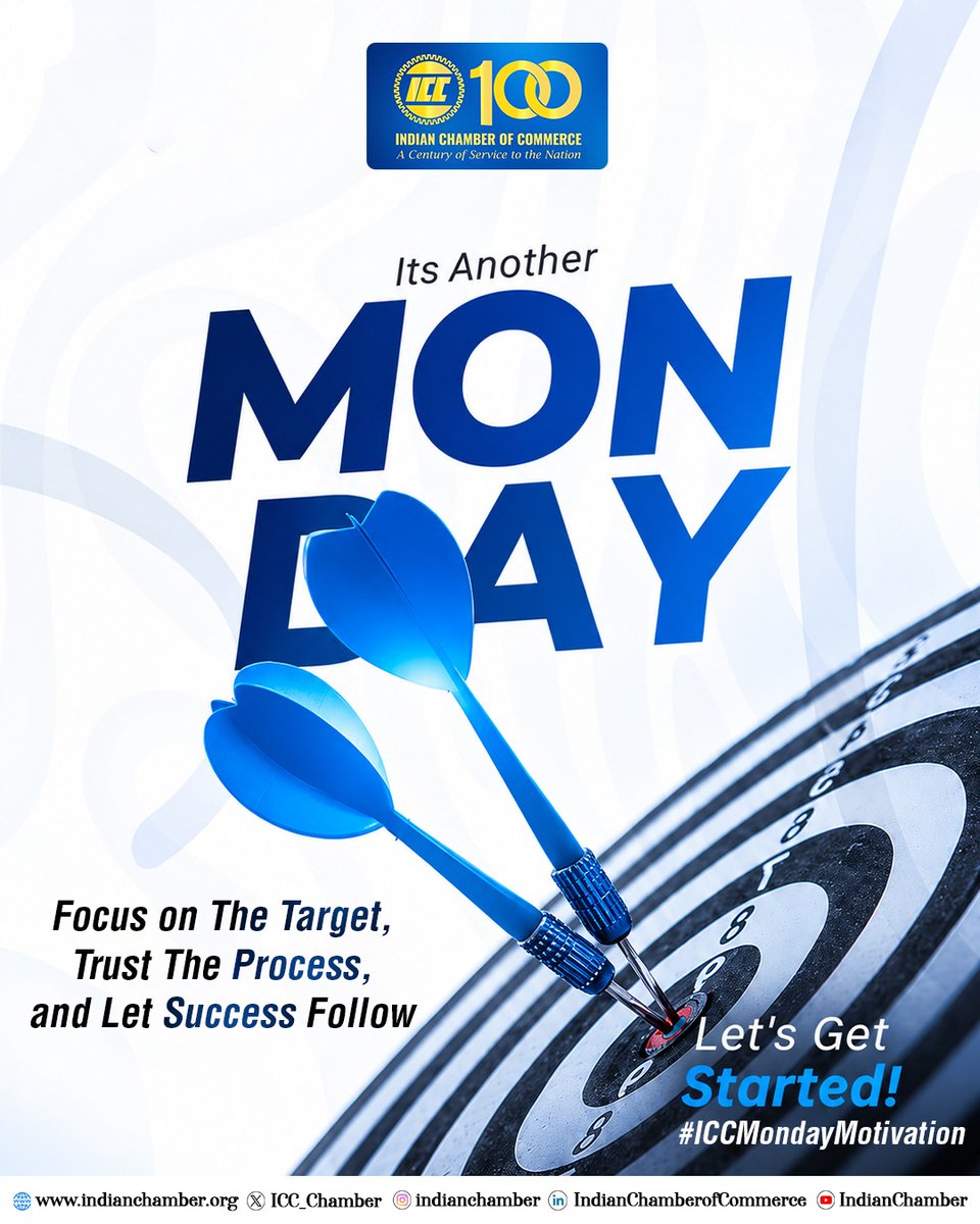 ICC_Chamber's tweet photo. Let’s get started and make this week count.
#ICCMondayMotivation #Leadership #FocusAndSuccess #IndianChamberOfCommerce https://t.co/CzjbdQFtyx