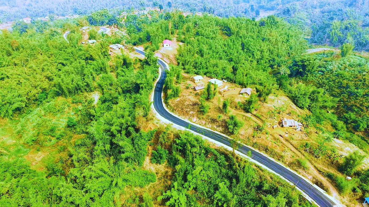 TuliramRonghang's tweet photo. A bird’s-eye view of progress work of the freshly blacktopped road under Rongjangphong Area, Chingthong Constituency in West Karbi Anglong.

@himantabiswa DrHabbeyTeron @AvijitKroMAC, @CMOfficeAssam @mygovassam #Kaac #KarbiAnglong https://t.co/kdSLmUjV9P