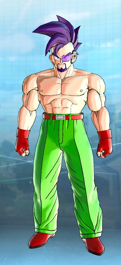 GilbertTheWeird's tweet photo. @DBZdaily_ I have one named Saint Brick. He swears up and down he's human and will come up with excuses for his Saiyan abilities. 

His hair going gold? The sunset hit him just right. Blue? You're just colorblind, it's purple.

His strength comes from following Mr. Satan's workout DVDs. https://t.co/FPKAAI7cI5