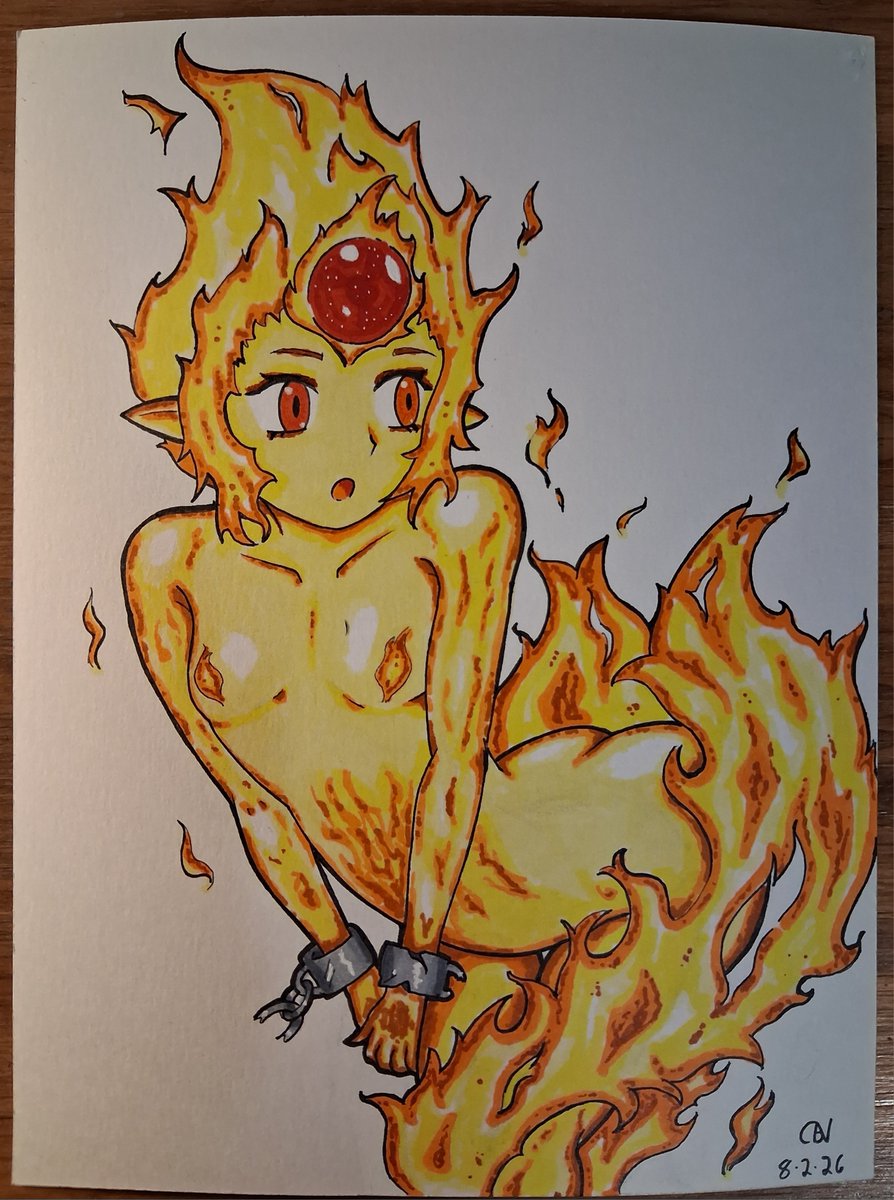 tieshla's tweet photo. I don't want to look at when I did the linework but I finally colored it after it sat on my desk for however long. Results are mixed I guess. https://t.co/8r3DXmYEWH