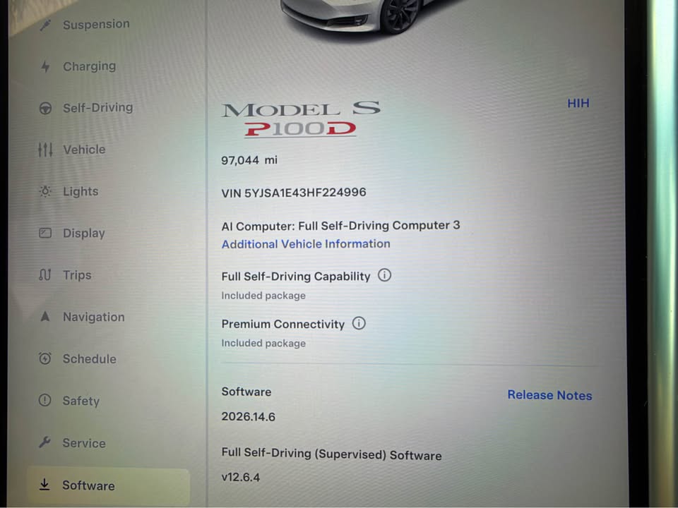 Brand0n's tweet photo. It's the year 2026 and you can buy a 2017 Tesla Model S P100D that does 0-60 in 2.5 seconds and has Full Self-Driving (Supervised) for $29,900.

- Gen 3 Seats with Ultra White interior
- HW3 FSD
- Pano roof
- Clean title

Odometer: 97,044 miles. Located in Rancho Cucamonga, CA. https://t.co/SgUuhutHL3