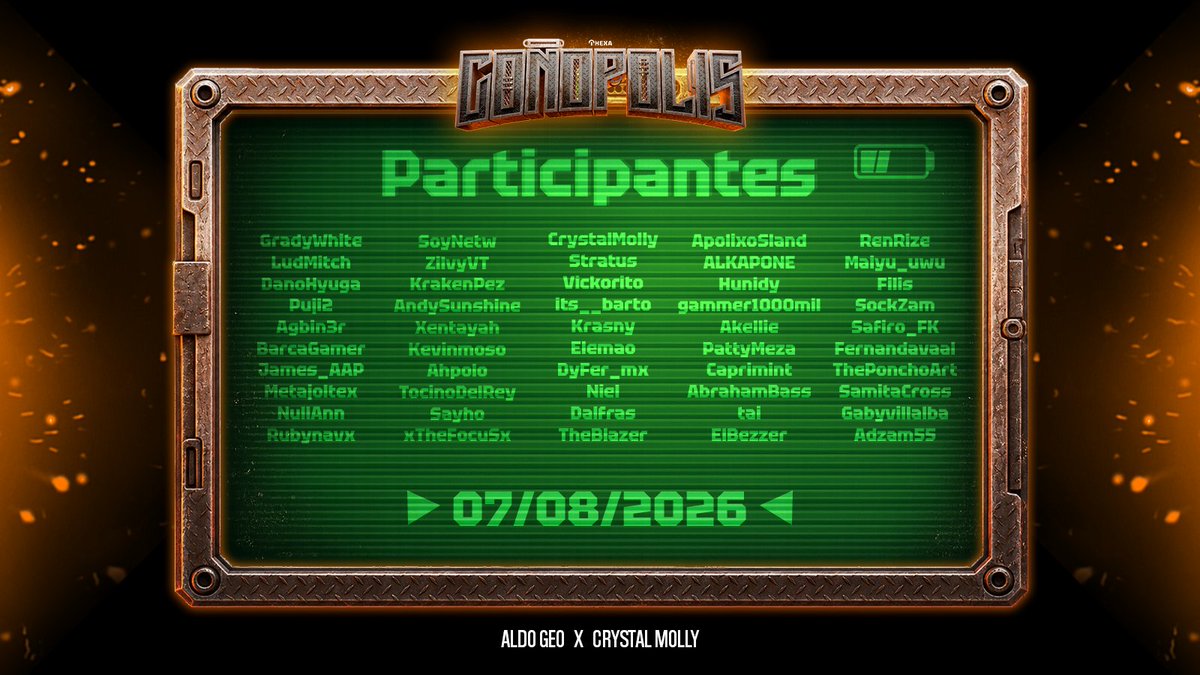 aldogeotv's tweet photo. Genteeee esta es la lista de participantes de coñopolis actualizada :DDDD para que vayan eligiendo su pov que se pondra chida nos vemos el 7 de agosto. https://t.co/Sn8TCxl7DV