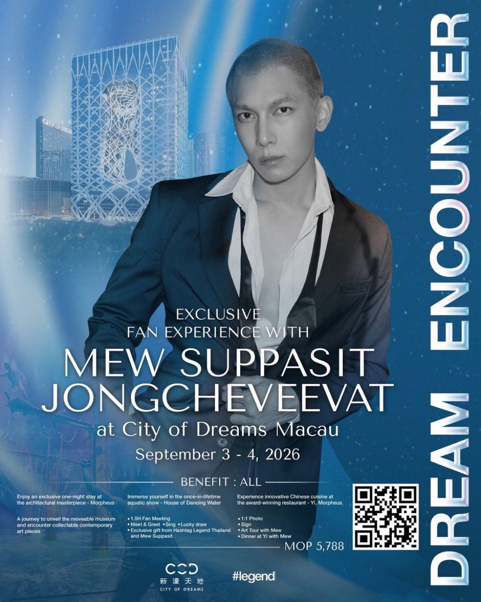 MewmewMio's tweet photo. ⚡️𝐅𝐥𝐚𝐬𝐡 𝐆𝐀: ⚡️One "THE DREAM ENCOUNTER" ticket for one lucky Mewlion! 🫶🏻

1   Like & repost this tweet.
2  Tell me why you want to join this Macau event using the following @ and #:

#MewSuppasit @MSuppasit #legend_th #MewSuppasitFanMeet2026

I feel guilty that I can't be in my hometown to welcome Mew Mew, so I need a very loyal and devoted fan to represent me☺️

Deadline: 6:00pm 🇹🇭 today.

Terms and conditions apply. Please only join if you are 100% sure you'll be available on 3rd & 4th Sept.

Good luck!