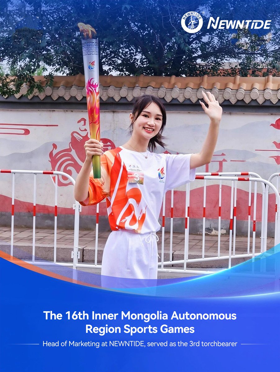 newntide's tweet photo. 🏃‍🔥On August 2nd, Eunice Zhao, Head of Marketing at NEWNTIDE, proudly served as a torchbearer at a torch relay event in Inner Mongolia, representing the company as an official partner of the Olympic Council of Asia. 
#NEWNTIDE #Torchbearer #HeatPump #Sustainability https://t.co/Re3hmVOda2