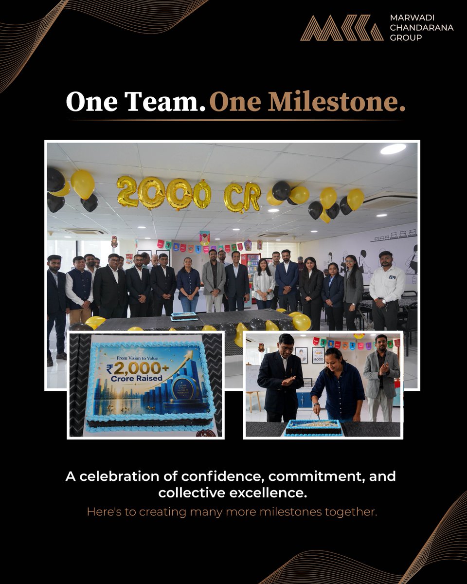 MCG_India's tweet photo. Success becomes meaningful when it's shared. 🤝

A heartfelt thank you to every investor, partner, and team member who made this milestone possible.

₹ 2,000+ crore raised successfully.

~20,000 investors.

One incredible journey.

Together, we're building a stronger tomorrow.

@MarwadiHQ @amishchandarana @khetan_mayur @kkgondalia  

#MarwadiChandaranaGroup #ThankYou #InvestorConfidence #Milestone #Growth #Leadership #Teamwork #SuccessStory #TogetherWeGrow
