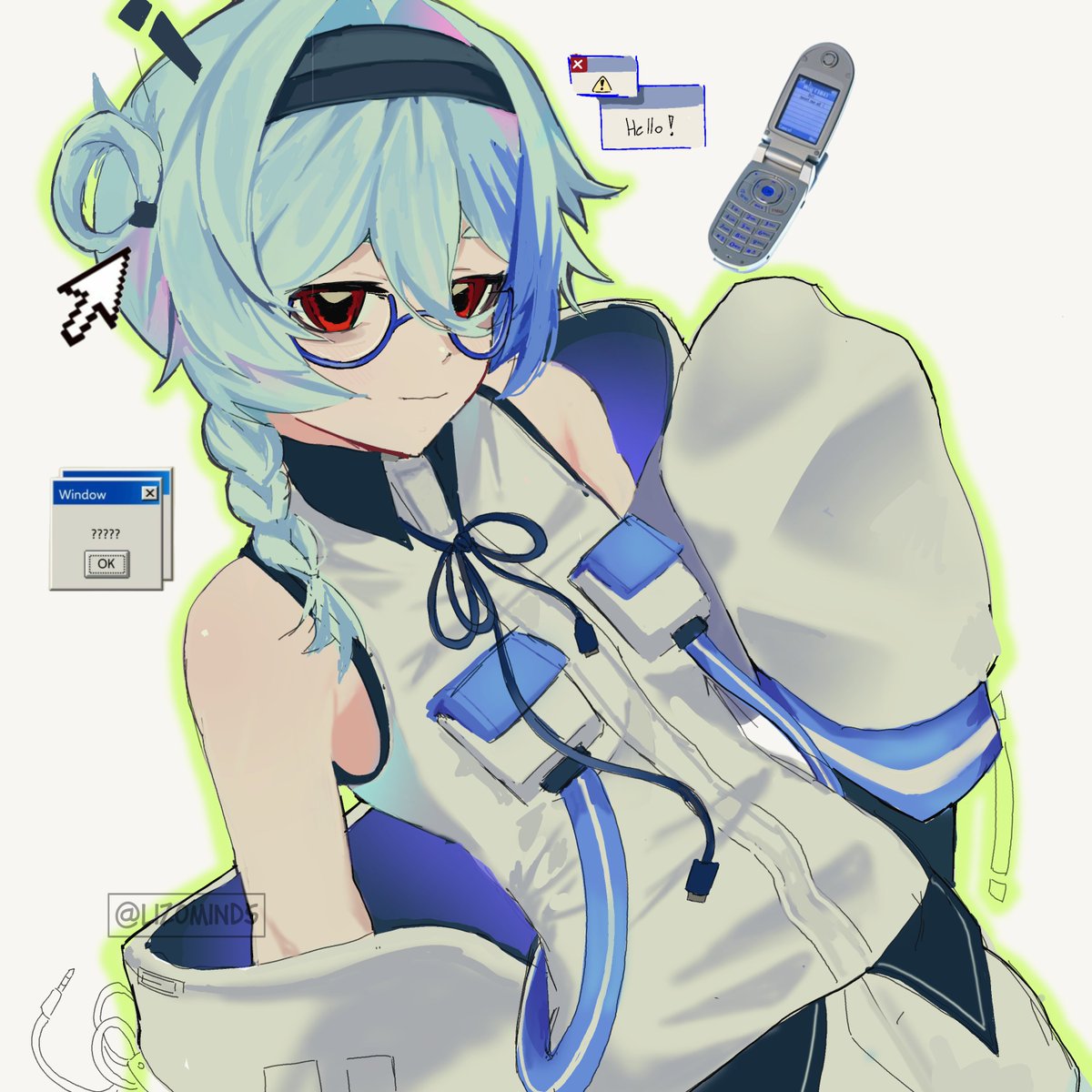 Lizzominds's tweet photo. Fanart for @Duwi_EXE 

(Wasn't sure if I do the red or green eyes😭💔)
#DuART https://t.co/zo8y1vsK12