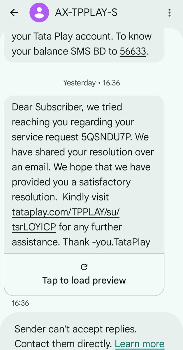 artimkv's tweet photo. @TataPlayin I didn't receive any resolution advise tru. email as yet.
FYI https://t.co/T3GyI22PQm