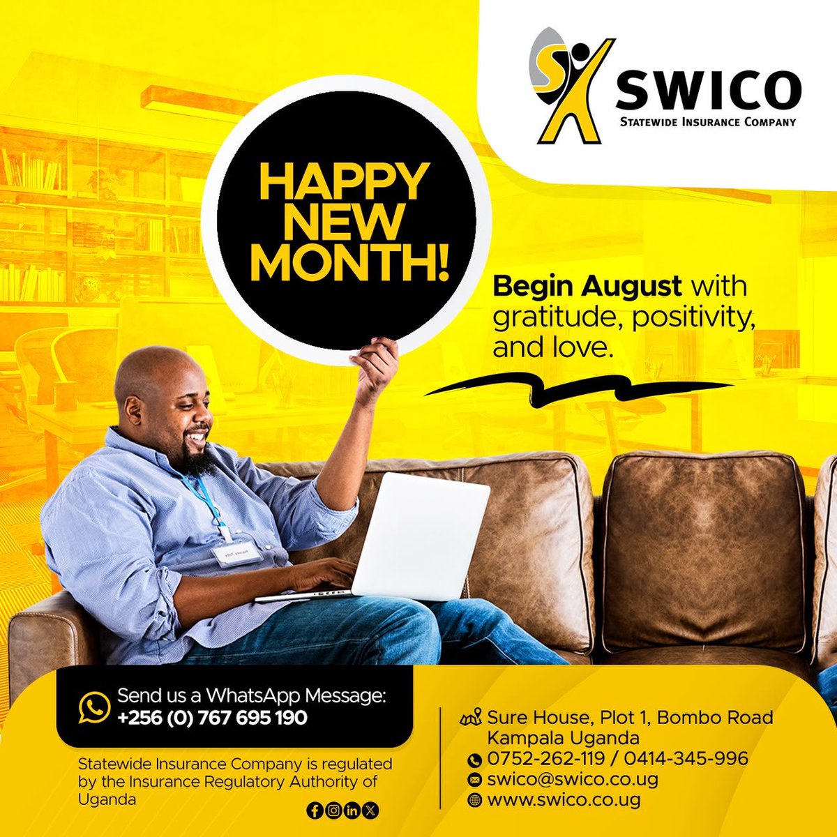 swico_uganda's tweet photo. Happy New Month! 

May you walk into August with a heart full of gratitude, a mind glowing with positivity, and a spirit wrapped in love.

#AugustBlessings https://t.co/9XcWzAC0c3