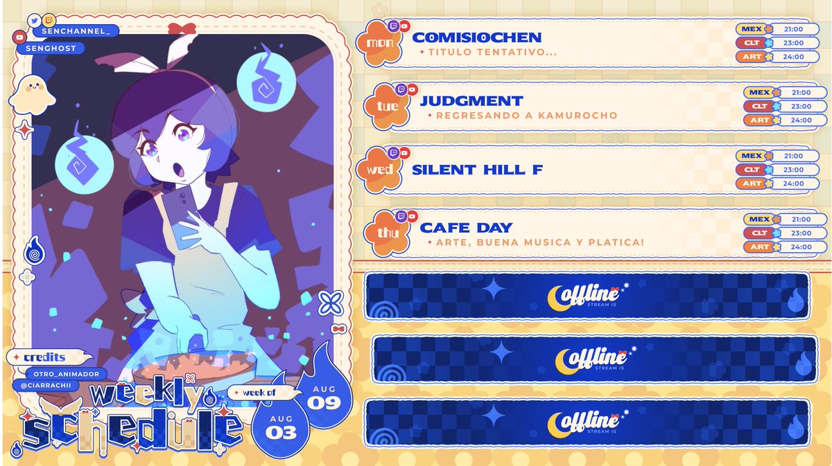 SenChannel_'s tweet photo. 📅 El menu de la senmana o3.o8 ~ o9.o8
⸝⸝ ★links
﹒ 🌼 ୨୧ https://t.co/W5C2oCn7d8
☎ ﹒https://t.co/n330pQ37kN
♡ https://t.co/wjgVyCLkvd𝅄 ☕
⸝⸝ ★tags
📹: #SenChannel
🎨: #PhantasmArt
🔞: #NSENFW https://t.co/dhsnmGC4iq