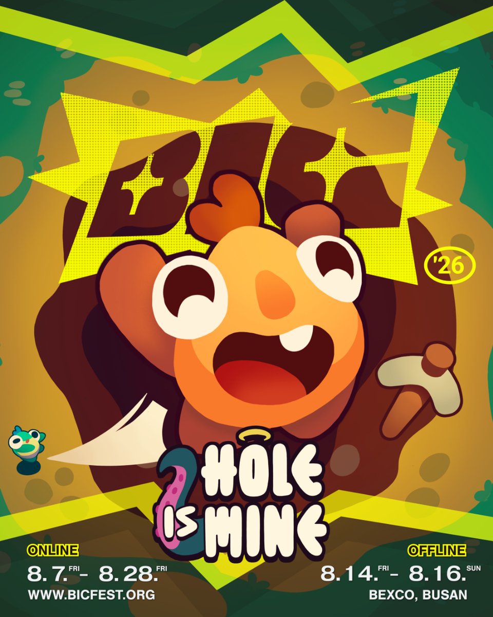 SpaceJazz_JP's tweet photo. 『ホール探検隊 / Hole is Mine 』が
韓国最大のインディーゲームイベント「BIC 2026」（Busan Indie Connect Festival）に選出＆出展決定！🎉

@BIC_Festival

#BIC2026 https://t.co/lDJku1565e