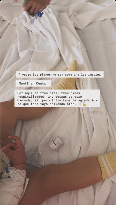 manguionduro's tweet photo. El concepto de familia de Abascal es dejar el cuidado de sus tres hijos hospitalizados a cargo de la madre mientras él se va a Ceuta a decir que va a salvar España. https://t.co/O5gfu7D1zs