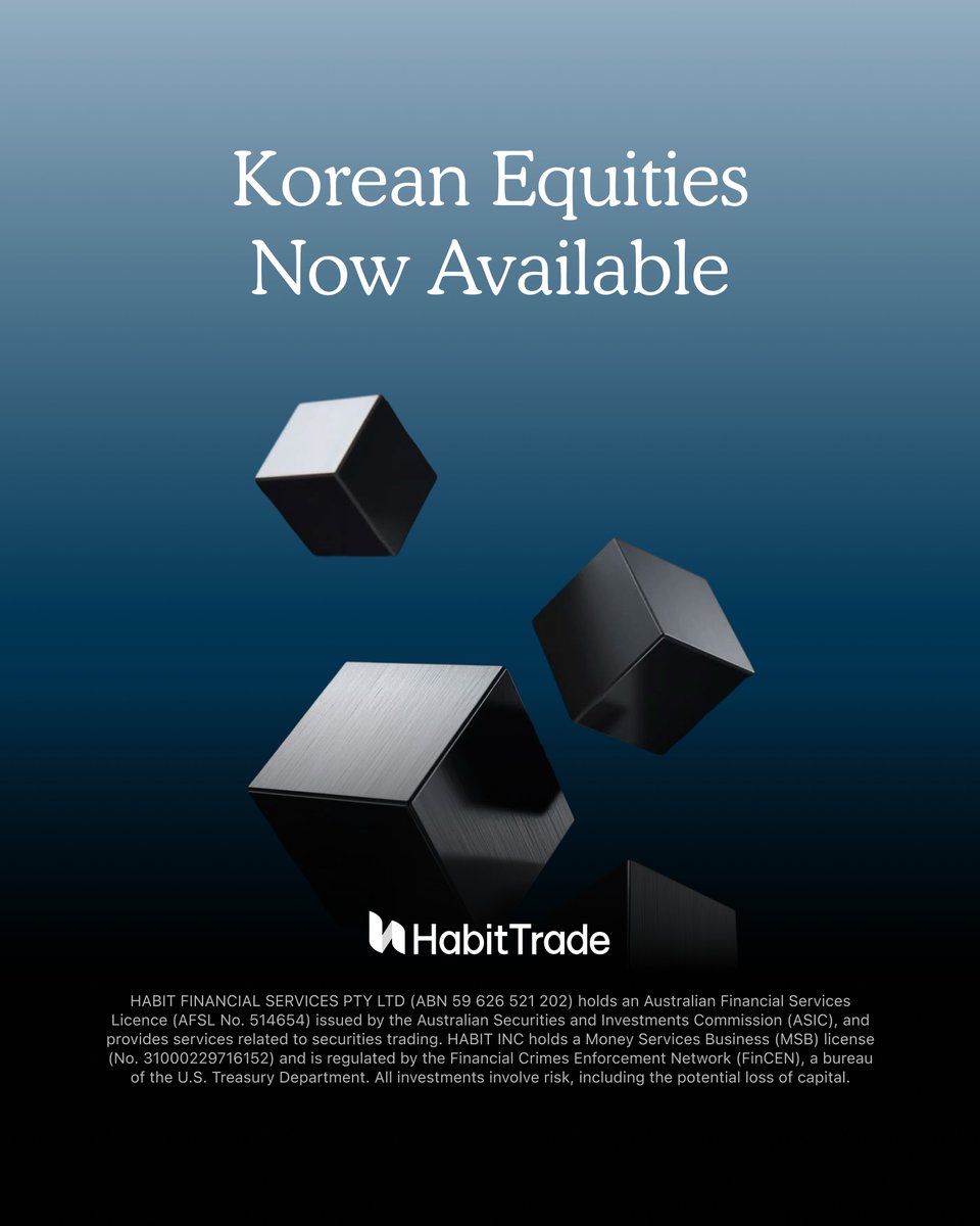 HabitTrade's tweet photo. More markets. More opportunities.

Korean equities are now available on HabitTrade.

Expanding access to global investment opportunities with a seamless trading experience.

#KoreanUpdates #KoreanEquities #MarketAccess #GlobalMarkets #Semiconductors https://t.co/i9yveOx8hO