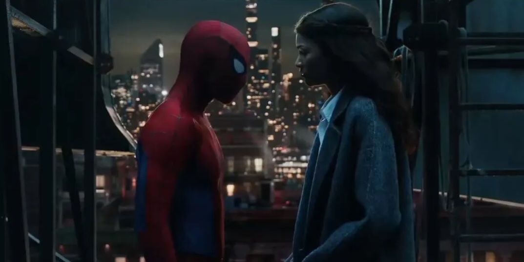 big_business_'s tweet photo. That rooftop scene between Peter and MJ was the cruelest shit I’ve seen a villain pull in a long time. 

The audience's reaction in the theater was absolutely priceless https://t.co/drH80uL8De