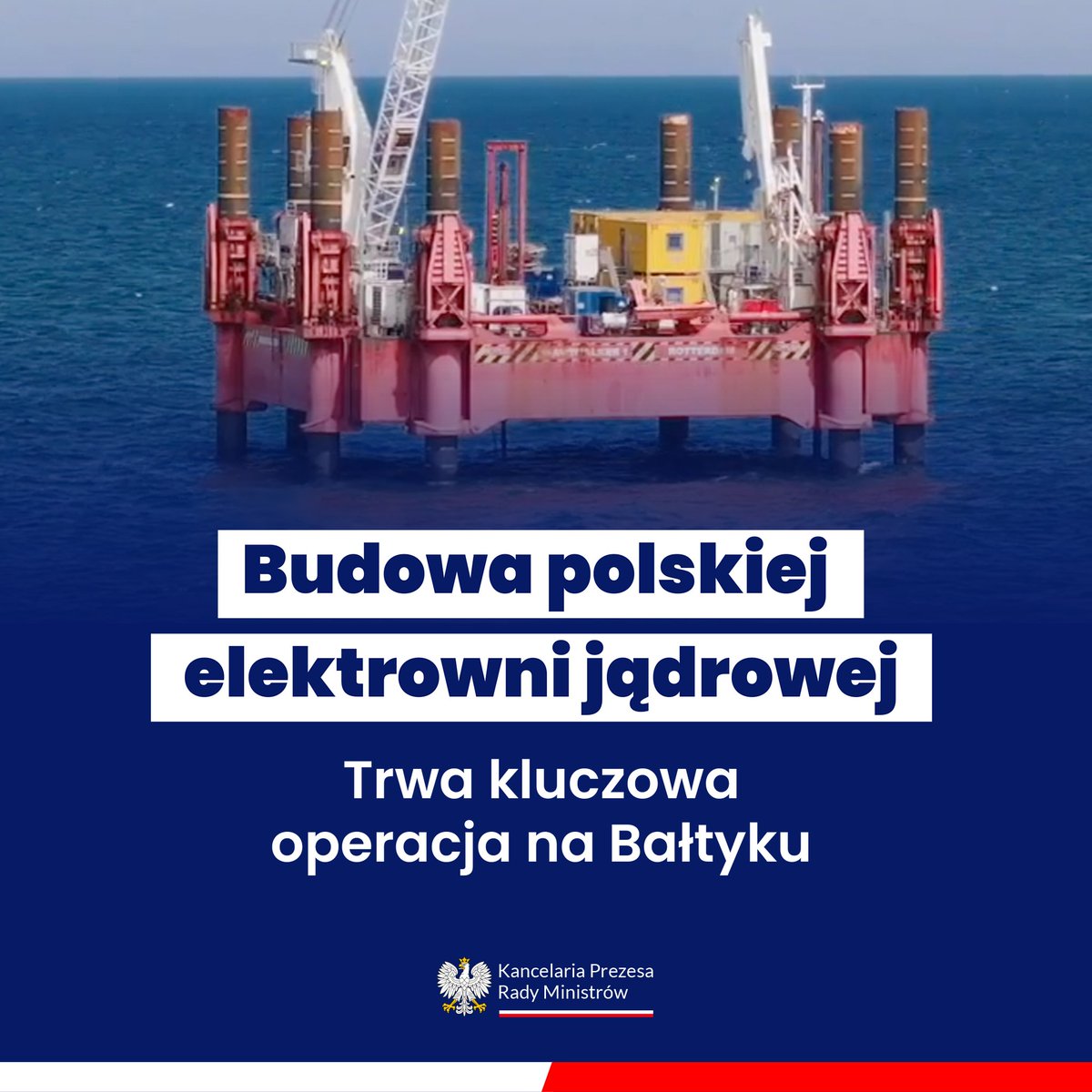 PremierRP's tweet photo. ⚛️ Budowa pierwszej polskiej elektrowni jądrowej nabiera tempa – także na Bałtyku. Trwają badania podłoża, oczyszczanie dna z niewybuchów oraz przygotowania do prac geotechnicznych. To kluczowy etap jednej z najważniejszych inwestycji infrastrukturalnych w Polsce! 🇵🇱 https://t.co/s3WKJrz9UZ