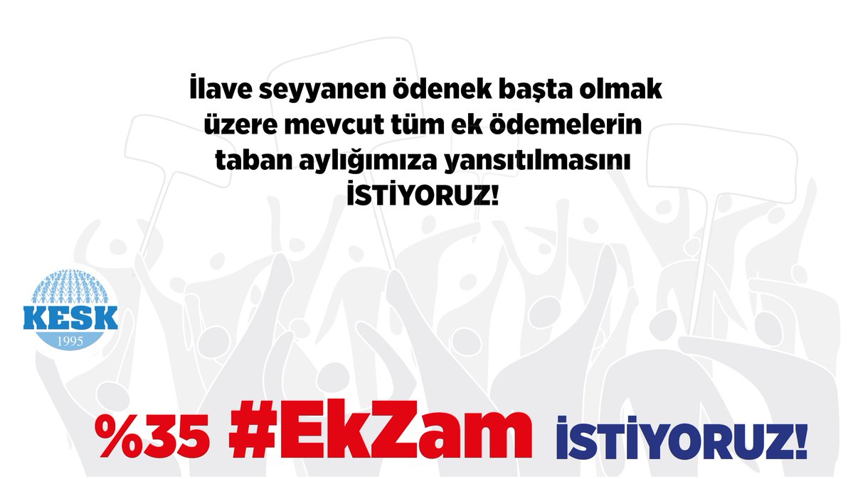 KESK1995's tweet photo. %35 #EkZam İSTİYORUZ!👇
✔Hepimize çalışırken yoksulluk, emeklilikte sefalet dayatılıyor! Emekli aylıklarımız gittikçe düşüyor.
✔Toplu sözleşme kadük (geçersiz) hale geldi!
✔İlave seyyanen ödenek başta olmak üzere mevcut tüm ek ödemelerin taban aylığımıza yansıtılmasını İSTİYORUZ! 
✔En yüksek enflasyon sıralamasında dünya beşincisi, gıdadan kiraya enflasyonun her türünde AB ve OECD ülkeleri içinde açık ara birinci sırada olan bir ülkede yaşıyoruz.