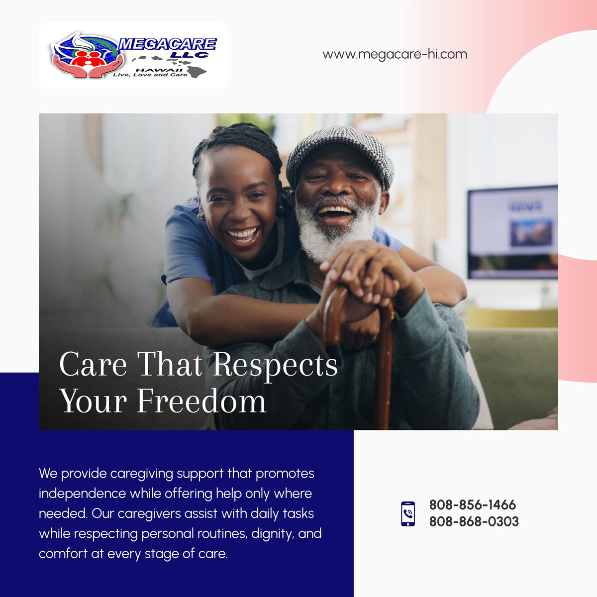 MegacareLLCHI's tweet photo. Independence matters at every stage of life. 💙🏡 We provide gentle support that helps individuals stay active while receiving the care they need. 🤝✨ 

Contact us today to learn more about our services.

#WailukuHI #HomeCare #CaregivingServices #IndependenceCare #SeniorSupport https://t.co/mc5zRb70Xj