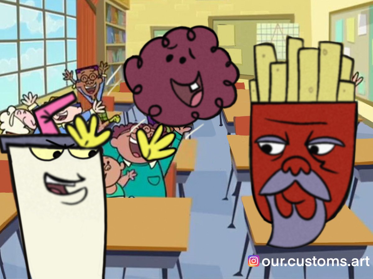 Our_Customs's tweet photo. This week the Aqua teens are going back to school as they attend classes at wayside where they aren’t even close to the weirdest thing there!
#athf #adultswim #nick #wayside #crossover https://t.co/CarUiJzqvp