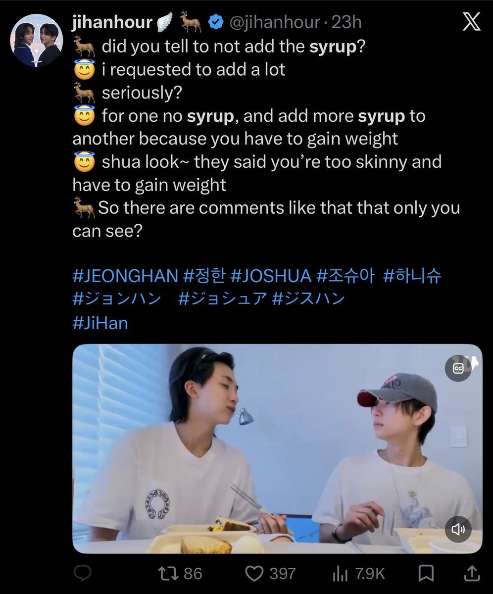 oxyjihan's tweet photo. aside from all the flirting &amp; them being touchy the whole time, i'm really still going crazy over the fact that they did the weverse live inside Jeonghan's house 😩😭 + Jeonghan even ordering the food for Shua both times 🥺😭 how do i even move on from these T____T https://t.co/veNGnVuyI3