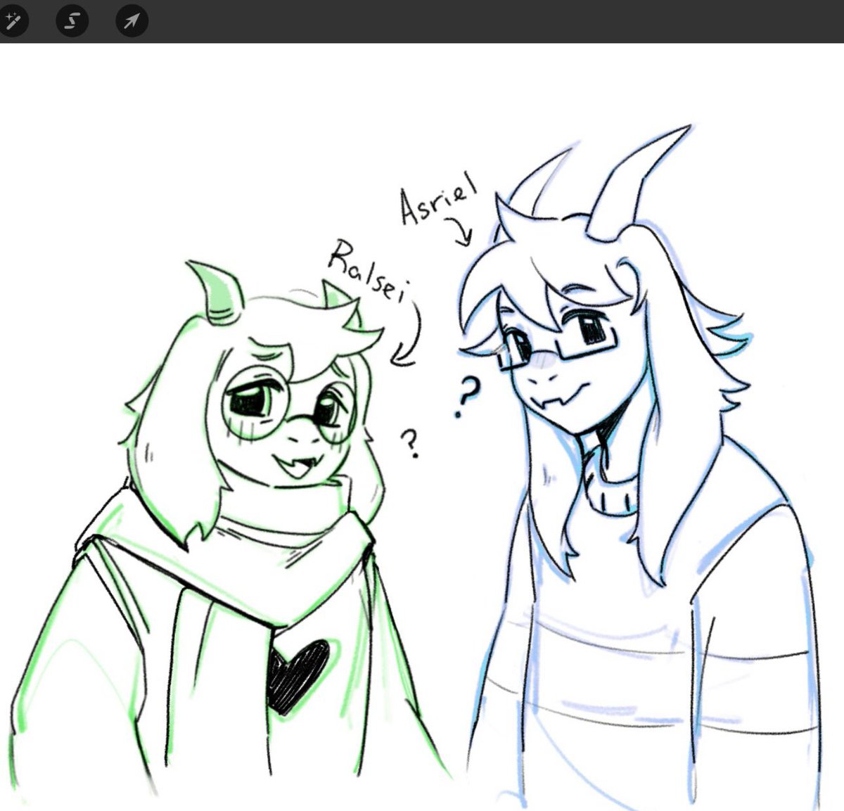 Ophiechu's tweet photo. Trying to sketch out how I view them separately in my brain…. Ralsei fs softer
#deltarunefanartㅤㅤㅤㅤ #ralsei #asriel https://t.co/VzPezCwG4L
