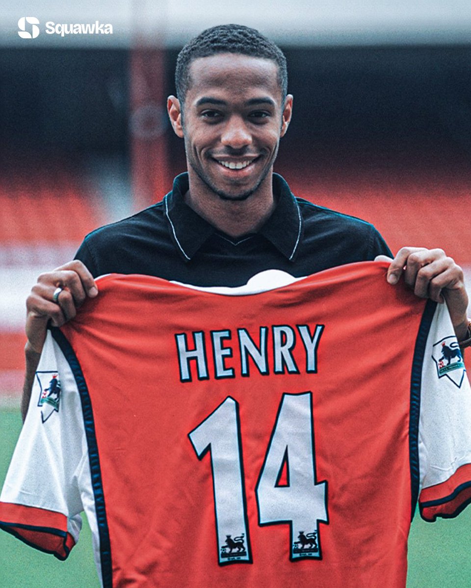 Squawka's tweet photo. ON THIS DAY: In 1999, Arsenal signed Thierry Henry from Juventus for £11m. ✍️

During his spell at Arsenal he became:

The only player to score 20+ goals and provide 20+ assists in a Premier League season. 

The first man to win the PFA Players' Player of the Year award in consecutive seasons. 

The first man to win the Premier League Golden Boot four times. 

The first player to score 20+ goals in five consecutive Premier League campaigns. 

And directly involved in a Premier League goal every 86 minutes:

◉ 258 games 
◉ 175 goals 
◉ 74 assists

What a player. 🪄