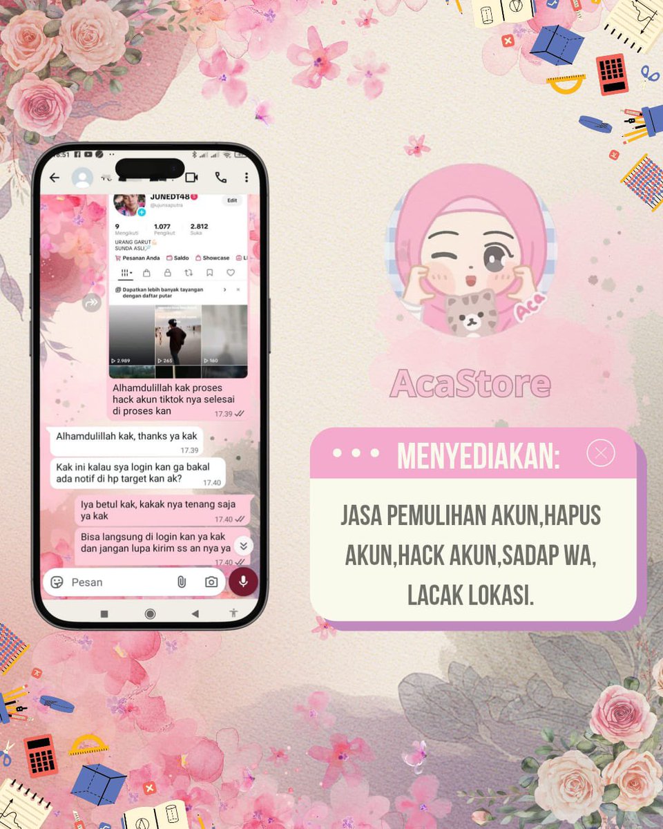 DenisEmrilyan's tweet photo. Sadap WhatsAp &amp; Lacak Lokasi

- Jasa Pemulihan Akun
Fb, Wa, Ig, TikTok, Line, X, Gmail
all sosmed

- Jasa Hapus akun
Facebook, Instagram,TikTok,WhatsApp, Line, X, Gmail, Telegram &amp; all sosmed

🗣️: Tanpa Email, Pasword, Hilang Akses?
➡️:  Konsultasi hubungii wa di bio 🌸 https://t.co/OR4kLDW3RV