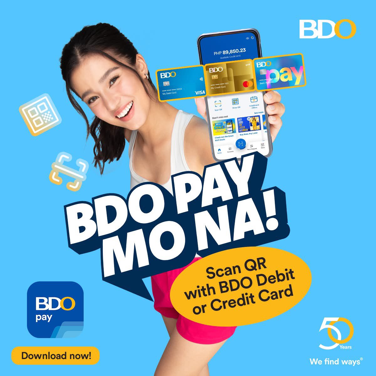 donbellejournal's tweet photo. QR payments? You got it! 😉🤳

Pay via QR with BDO Pay using: 
✔ BDO Debit Card
✔ BDO Credit Card 
✔ BDO Pay Card 

No cash-in needed! Just Scan to Pay! #BDOPayMoNa 
Download BDO Pay today. 

BDO is regulated by the BSP(https://t.co/z6QCsFJH4z). Deposits are insured by PDIC up to P1 Million per depositor. Please visit the About section of the BDO Unibank Facebook page for more details.

#BelleMariano