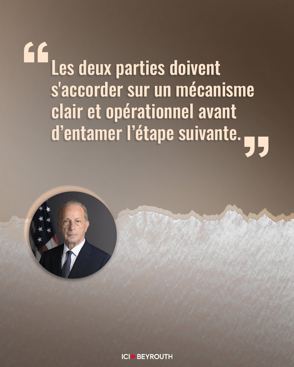 Icibeyrouthnews's tweet photo. À la veille de la reprise des négociations entre le #Liban et #Israël, l'ambassadeur des #ÉtatsUnis au Liban, #MichelIssa, souligne la nécessité d'une mise en œuvre prudente de l'accord-cadre.
Il estime qu'un important travail technique reste à accomplir afin de garantir la sécurité des civils sur le terrain et appelle les deux parties à s'accorder sur un mécanisme clair et opérationnel avant d’entamer les étapes suivantes.
Plus d'informations via le lien https://t.co/liu9LKnk5R