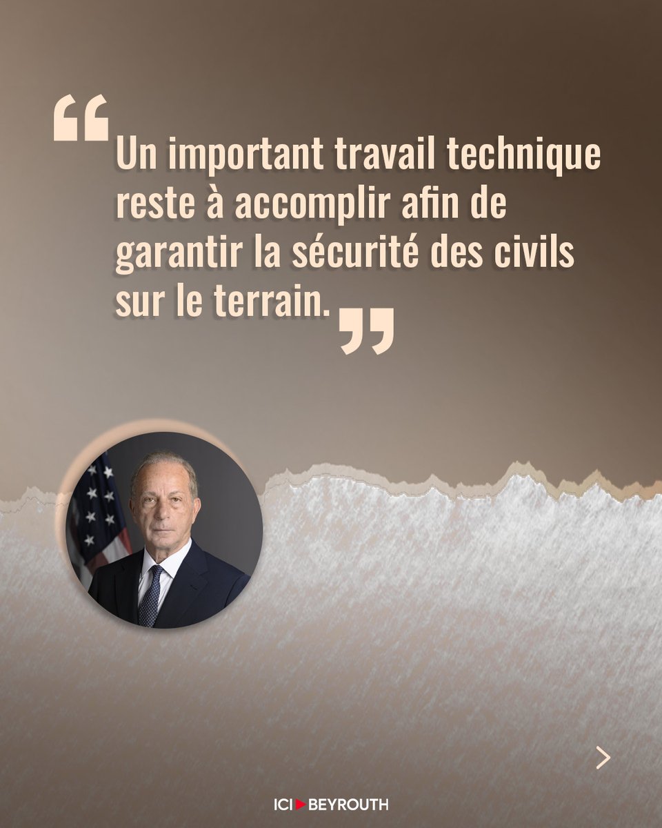 Icibeyrouthnews's tweet photo. À la veille de la reprise des négociations entre le #Liban et #Israël, l'ambassadeur des #ÉtatsUnis au Liban, #MichelIssa, souligne la nécessité d'une mise en œuvre prudente de l'accord-cadre.
Il estime qu'un important travail technique reste à accomplir afin de garantir la sécurité des civils sur le terrain et appelle les deux parties à s'accorder sur un mécanisme clair et opérationnel avant d’entamer les étapes suivantes.
Plus d'informations via le lien https://t.co/liu9LKnk5R