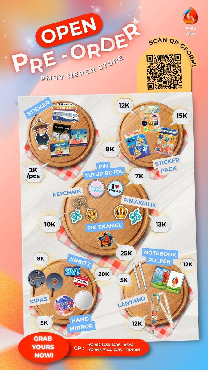 draftanakunpad5's tweet photo. OPEN PRE-ORDER OFFICIAL MERCHANDISE PMBV VOKASI UNPAD 2026🎉

pad! Official Merchandise PMBV Vokasi Unpad 2026 kini sudah bisa dipesan melalui pre-order dan terbuka untuk umum! ✨

📆 Periode Pre-Order:
29 Juli – 05 Agustus 2026

���️ Stok terbatas, jadi jangan sampai kehabisan! https://t.co/zdu7ReTImI