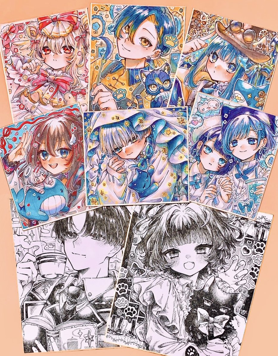 tubarururu's tweet photo. 今回描かせていただいたリクエスト色紙たちです🙌皆さまリクエストありがとうございました！✨️ https://t.co/XAWFSRfFVU