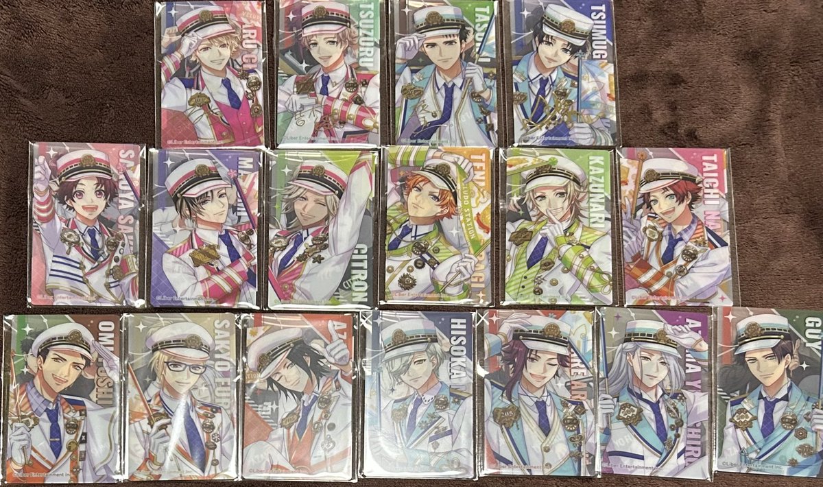 gakanoba's tweet photo. 【交換・譲渡】A3! トレーディングクリアカード Vol.9 春組＆夏組 秋組＆冬組

【譲】
箔→綴.至.紬.丞
N→咲也.☆真澄.○シトロン.天馬.一成.太一.臣.左京.莇.☆密.誉.東.○ガイ

【求】万里.千景>定価+送料

郵送or都内手渡し要相談
1段目箔押し⇄箔押し
☆譲渡は○含めて
お気軽にお声がけ下さい https://t.co/eQW6h5nt7j
