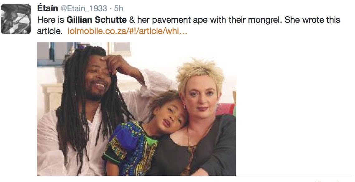 GillianSchutte1's tweet photo. Some background: I was forced off Twitter in 2016 after I outed racist Judge Mabel Jansen, because of the sheer volume of hatespeech and death threats focused at me and my husband @SiphoSingiswa (Filmmaker/policial analyst and ex political prisoner) and our son Kai Singiswa.  The right wing are gruesome, but when I critiqued liberals 22 years back, and I still do, they set about destroying our lives institutionally. Liberals are just as gruesome as the far right, but harder to spot.